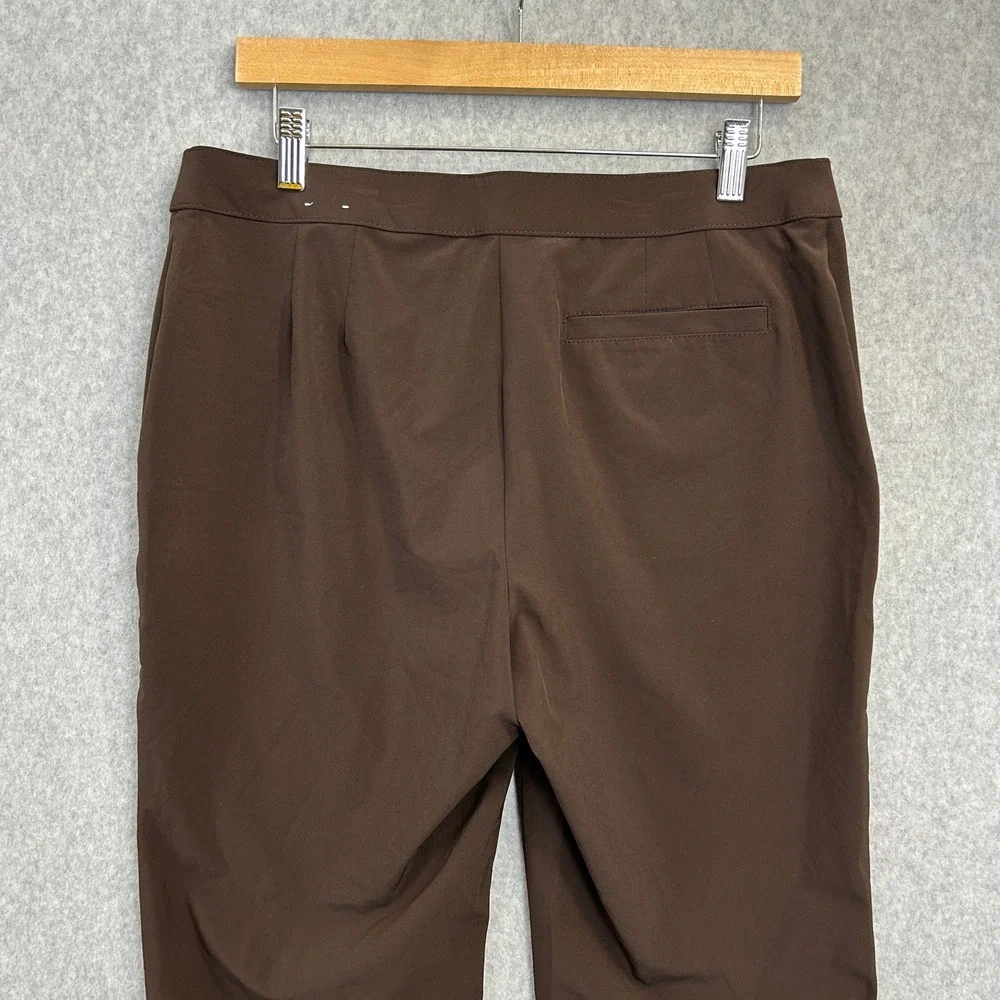 Weekends by Chico's Pants Brown Straight Leg Stretch Trousers Womens Size 1 (8)